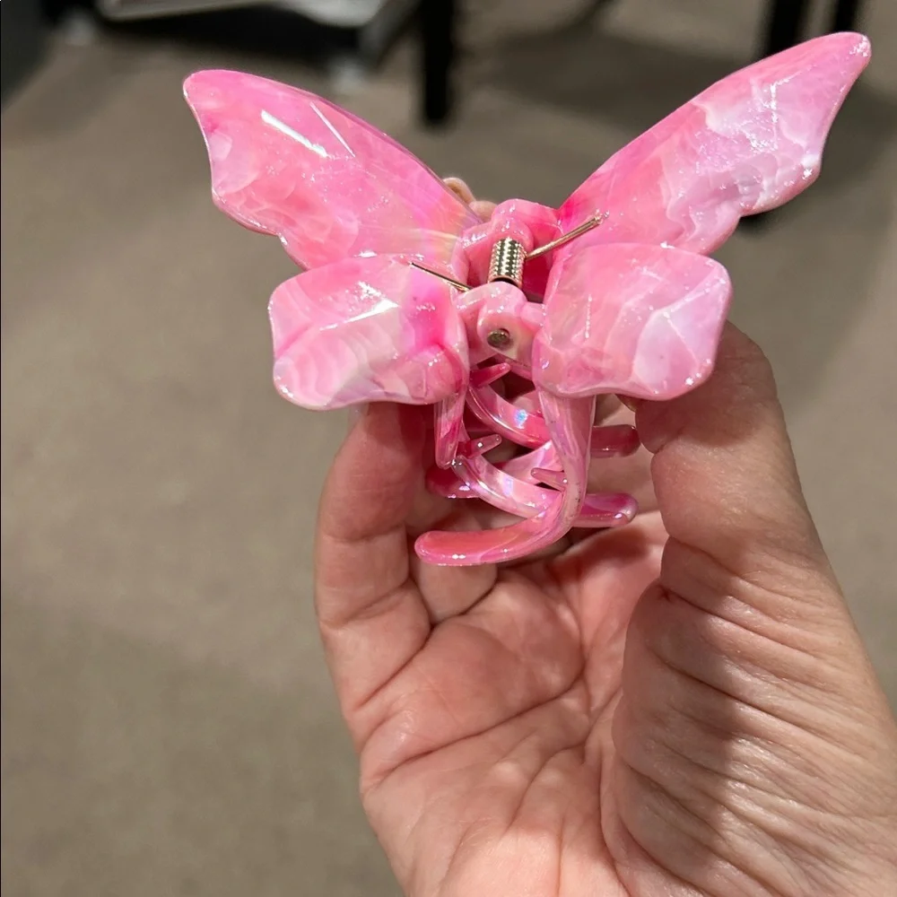 Pink & Multi Butterfly Hair Clips. Set of 2